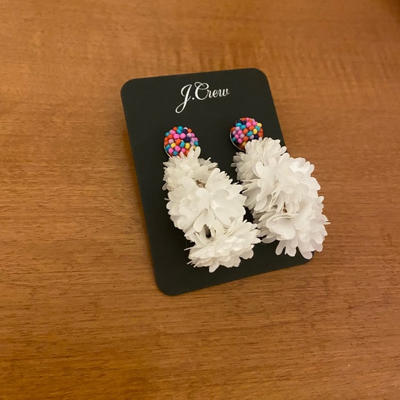 J Crew Beaded Blossom Drop Earrings - Picture 2 of 6
